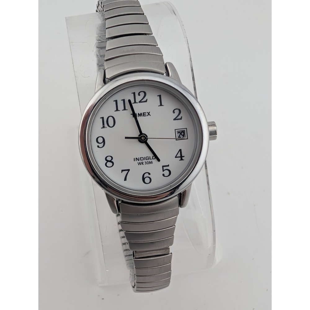 Timex Indiglo Women's Watch Easy Reader 25mm Case Stretch Band- New Battery